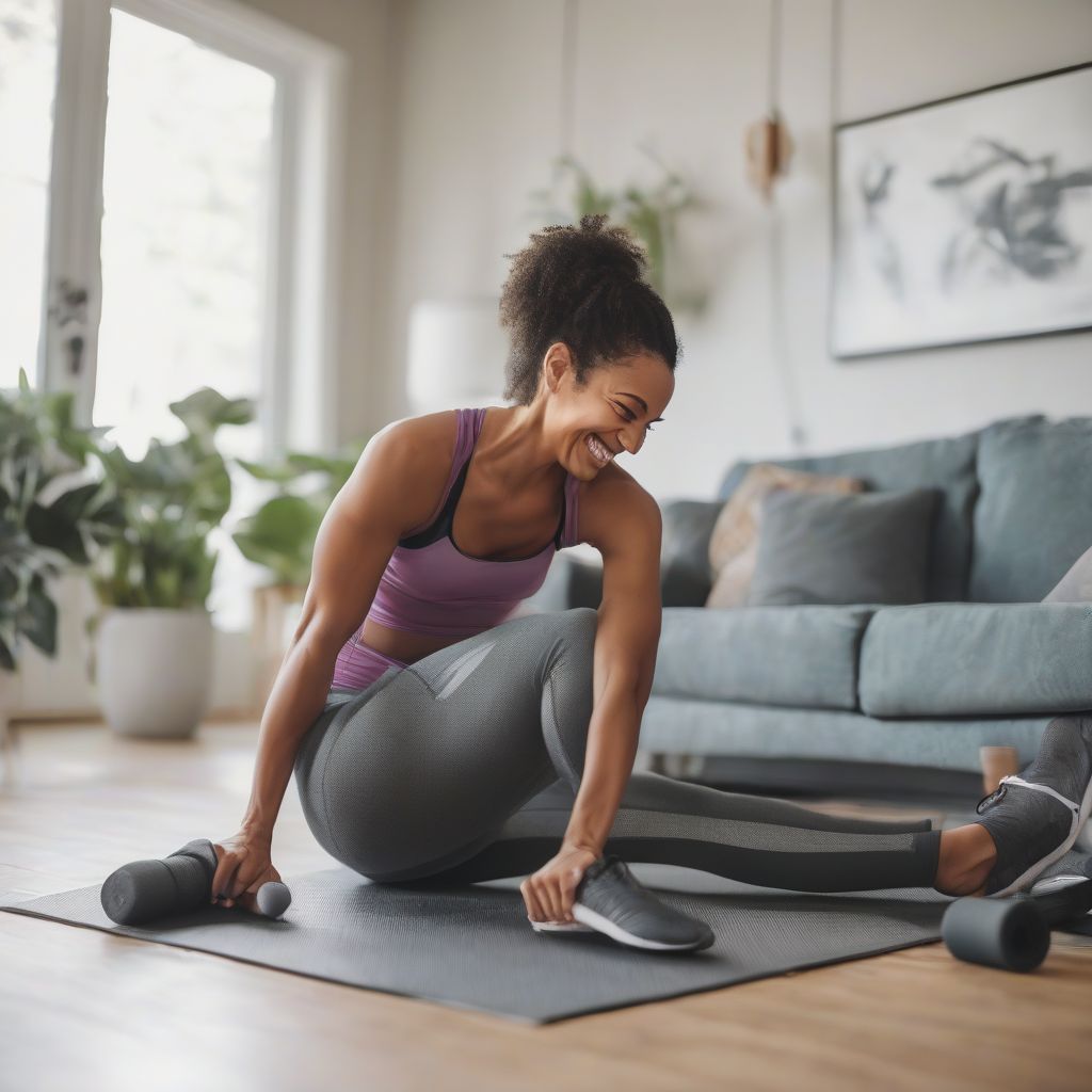 Woman Stretching Before Workout